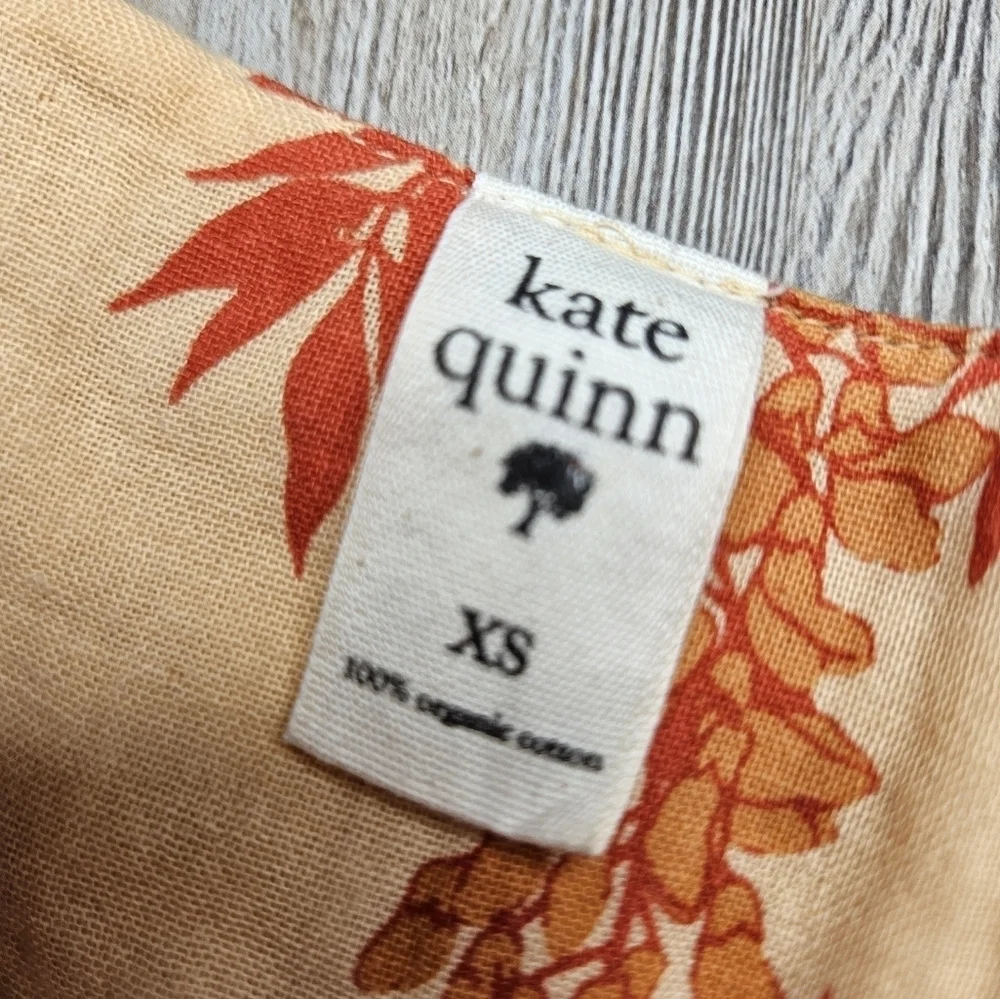 Kate Quinn Women's XS Peasant Blouse Spice Wisteria Organic Cotton - Picture 5 of 6